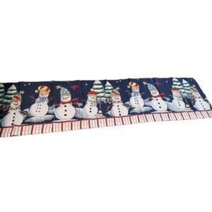 Winter Christmas Window Valance Snowman Cardinal Trees Plus Two Pillowcases
